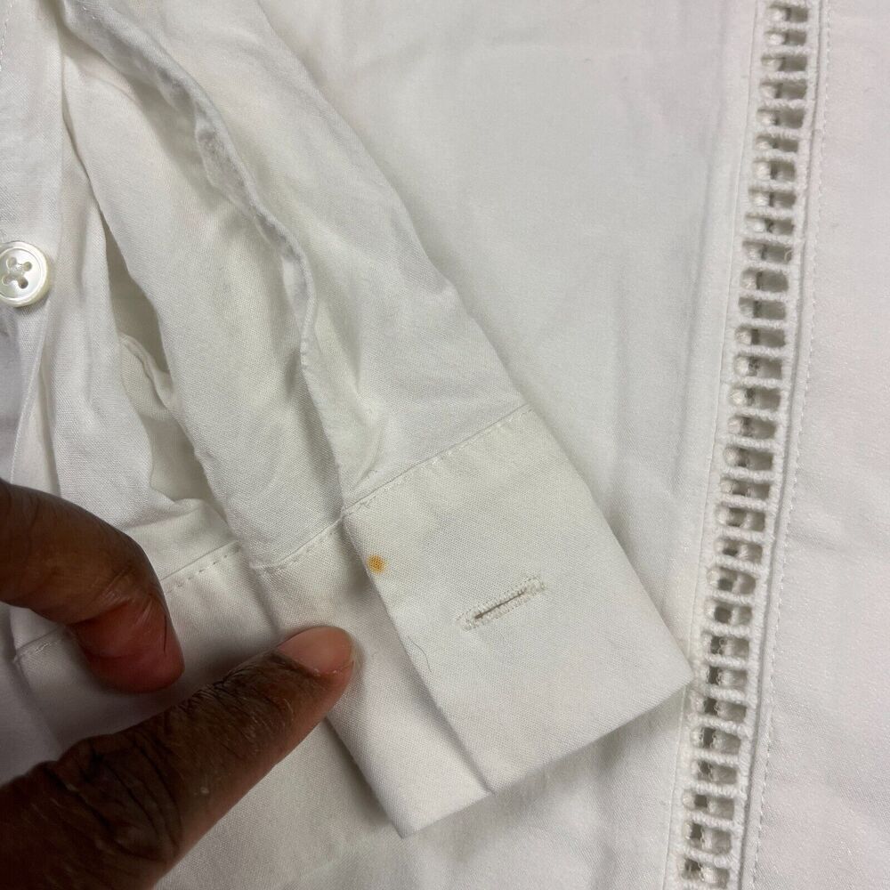 ATM Anthony Thomas Melillo Button Down Shirt White Long Sleeve Airy Top XS FLAW - Picture 11 of 11